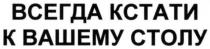 столу, вашему, кстати, всегда, всегда кстати к вашему столу