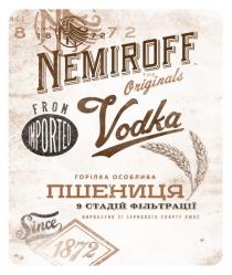 люкс, зернового, since 1872, n, люкс, спирту, зернового, вироблено, вироблено зі зернового спирту люкс, фільтрації, стадій, 9, 9 стадій фільтрації, пшениця, особлива, горілка, горілка особлива, vodka, imported, the originals, 1872, since, nemiroff