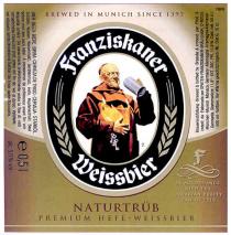 franziskaner, weissbier, brewed in munich since 1397, brewed, munich, since, 1397, naturtrub, premium hefe-weissbier, premium, hefe, f