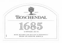 boschendal, 1685, vintage 2010, vintage, 2010, anno 1685, anno, 1685, made, natured and bottled at boschendal wine of south africa, made, natured, bottled, wine, south, africa