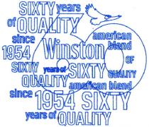 sixty years of quality, sixty, years, quality, since 1954, since, 1954, winston, american blend of quality, american, blend, 60
