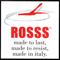 ROSSS made to last, made to resist, made in italy.