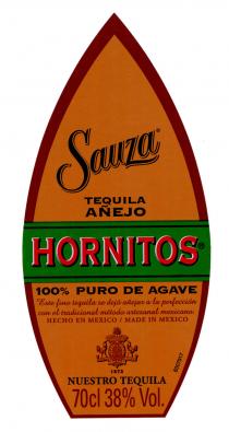 Sauza TEQUILA AÑEJO HORNITOS 100% PURO DE AGAVE NUESTRO TEQUILA 70cl 38% Vol.