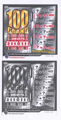 100 GRAND WIN UP TO £XXX,XXX ? = ? = PRIZE Win up to 8 Times! The National Lottery