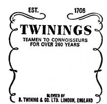 TWININGS. TEAMEN TO CONNOISSEURS FOR OVER 260 YEARS.