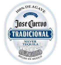 JOSE CUERVO TRADICIONAL 100% DE AGAVE EST. 1795 SILVER TEQUILA HECHO EN MEXICO