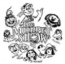 The MUPPET SHOW. ROWLF, SCOOTER, WAYNE & WANDER, MISS PIGGY, STATLER & WALDORF, THE GREAT GONZO, KERMIT THE FROG, DR. TEETH, FOZZIE BEAR.