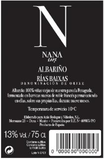 N NANA 2007 ALBARIÑO RÍAS BAIXAS