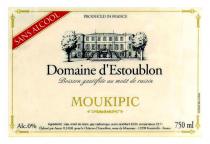 Domaine d'Estoublon MOUKIPIC Boisson gazéifiée au moût de raisin SANS ALCOOL