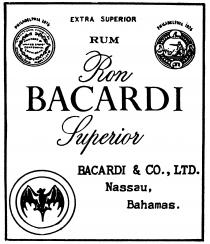 EXTRA SUPERIOR Philadelphia 1876 Ron Bacardi Superior DE BACRADI Y CIA