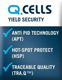 Q.CELLS YIELD SECURITY ANTI PID TECHNOLOGY (APT) HOT SPOT PROTECT (HSP) TRACEABLE QUALITY (TRA.Q)