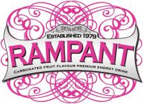 ESTABLISHED 1979 RAMPANT CARBONATED FRUIT FLAVOUR PREMIUM ENERGY DRINK