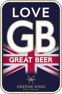 LOVE GB GREAT BEER 1799 GREENE KING BURY ST EDMUNDS