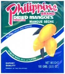 Philippine BRAND DRIED MANGOES PRESERVES MANGUE SÈCHE