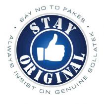 SAY NO TO FAKES ALWAYS INSIST ON GENUINE SOLLATEK STAY ORIGINAL