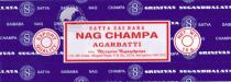 EXPORT QUALITY SATYA SAI BABA NAG CHAMPA AGARBATTI Mfrs. Shrinivas Sugandhalaya 1/9, 8th Cross, Magadi Road, P.B. No 2318, Bengaluru-560 023 NET. WT. 15g. SRIN SUGANDHALAYA SATYA SAIBABA NAG CHAMPA