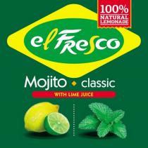 100% NATURAL LEMONADE elFResco Mojito classic WITH LIME JUICE