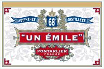 UN EMILE ABSINTHES 68° DISTILLEES PONTARLIER FRANCE