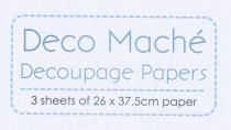 Deco Maché Decoupage Papers 3 sheets of 26 x 37.5cm paper