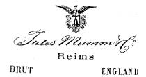 Jules Mumm & Co Reims BRUT ENGLAND