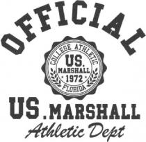 Official U.S. Marshall 1972 College Athletic Florida US. Marshall Athletic Dept