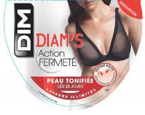 DIM DIAM'S Action Fermeté innovation Textile Actif micro-massages naturels peau tonifiée dès 28 jours lavages illimités - voir résultats au dos