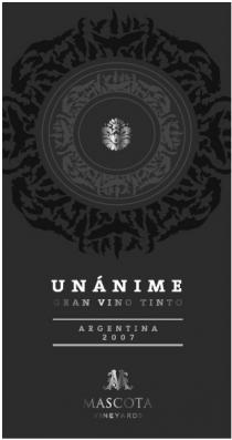 UNÁNIME GRAN VINO TINTO ARGENTINA 2007 MASCOTA VINEYARDS