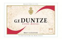 Maison Créée en 1913 G.F. DUNTZE Cuvée Rouge Brut Légende Elaboré par G.F. Duntze, Reims, France