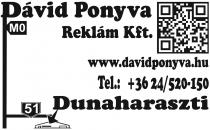 Dávid Ponyva Reklám Kft www.davidponyva.hu tel:+3624/520-150 Dunaharaszti MO 51