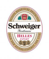 Schweiger Privatbräuerei Helles Export Feinste Bayerische Braukunst Nach dem Reinheitsgebot von 1516