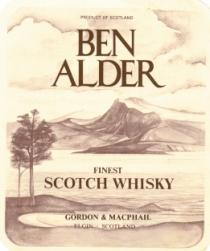 BEN ALDER GORDON & MACPHAIL FINEST SCOTCH WHISKY