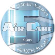 CERTIFIED WARRANTY AIRCARE 5 YEARS PROTECTED BY ALMIG