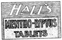 HALL'S MENTHO-LYPTUS TABLETS.