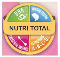 NUTRI TOTAL DHA HIERRO/FERRO VITAMINAS A-B-C-D CALCIO/CALCIO, ZINC/ZINCO