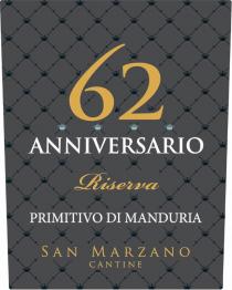 62 anniversario riserva primitivo di manduria san marzano cantine