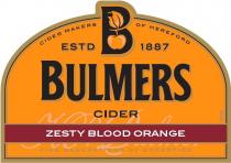 CIDER MAKERS OF HEREFORD ESTD 1887 BULMERS CIDER ZESTY BLOOD ORANGE FIVE GENERATIONS OF EXPERTISE