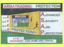 ARMATRADING PROTECTION activE safetY securE systemS PROTECTION A.DVANCED S.ECURITY A.ND P.ROTECTION X.Y.Z INSURANCE CAR-HOME-PET-TRAVEL