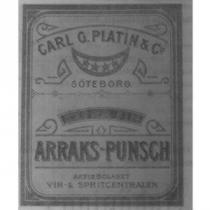 CARL G. PLATIN & Co GöTEBORG ARRAKS-PUNSCH AKTIEBOLAGET VIN- & SPRITCENTRALEN