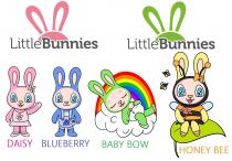 Little Bunnies - Daisy Blueberry Baby Bow Honey Bee