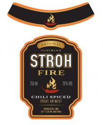 ORIGINAL AUSTRIAN STROH FIRE CHILI SPICED SPIRIT APERITIF PRODUCED AND BOTTLED IN AUSTRIA