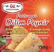 Öz Kayseri Pastirmali Dilim Peynir Schmelzkäse in Scheiben mit Rinderschinken nach original türkischer Art Fromage fondu en tranches Avec fromage façon originale turque 150 g