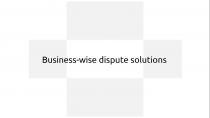 Business-wise dispute solutions