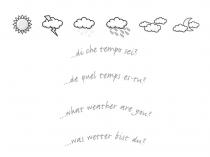 ...di che tempo sei? ...de quel temps es-tu? ...what weather are you? ...was wetter bist du?