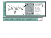 Yerburgh's Jam Jar Gin Botanical No.1 MAKE SOMETHING BLOODY MARVELLOUS