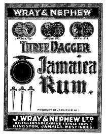 WRAY & NEPHEW THREE DAGGER JAMAICA RUM.