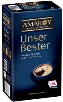 AMAROY PREMIUM RÖSTKAFFEE Unser Bester Premium Qualität 100% ARABICA Filterfein gemahlen UTZ certified Kaffee