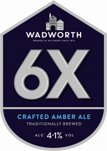 WADWORTH BREWED IN WILTSHIRE SINCE 1875 6X CRAFTED AMBER ALE TRADITIONALLY BREWED ALC 4.1% VOL