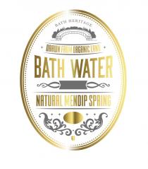 BATH WATER drawn from organic land Natural Mendip Spring Bath Heritage