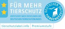 DEUTSCHER TIERSCHUTZBUND FÜR MEHR TIERSCHUTZ ZERTIFIZIERT NACH RICHTLINIEN DES DEUTSCHEN TIERSCHUTZBUNDES tierschutzlabel.info Premiumstufe