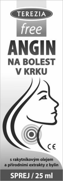 Terezia freeangin na bolest v krku s rakytníkovým olejem s přírodními extrakty z bylin sprej 25 ml